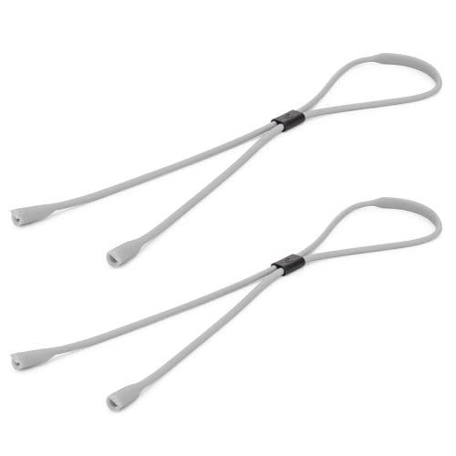 Pilotfish Premium Silikon Sonnenbrillenband, verstellbarer Brillenhalter mit einzigartigem Passthrough Design - Universal Fit, Grau 2er Pack von Pilotfish