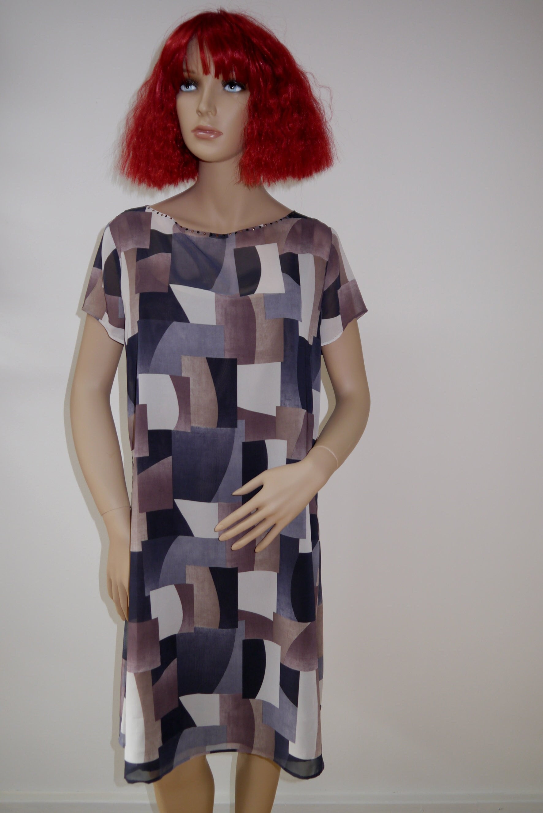 Chiffonkleid Graphikmuster Mit Unterkleid von PimPantyNina