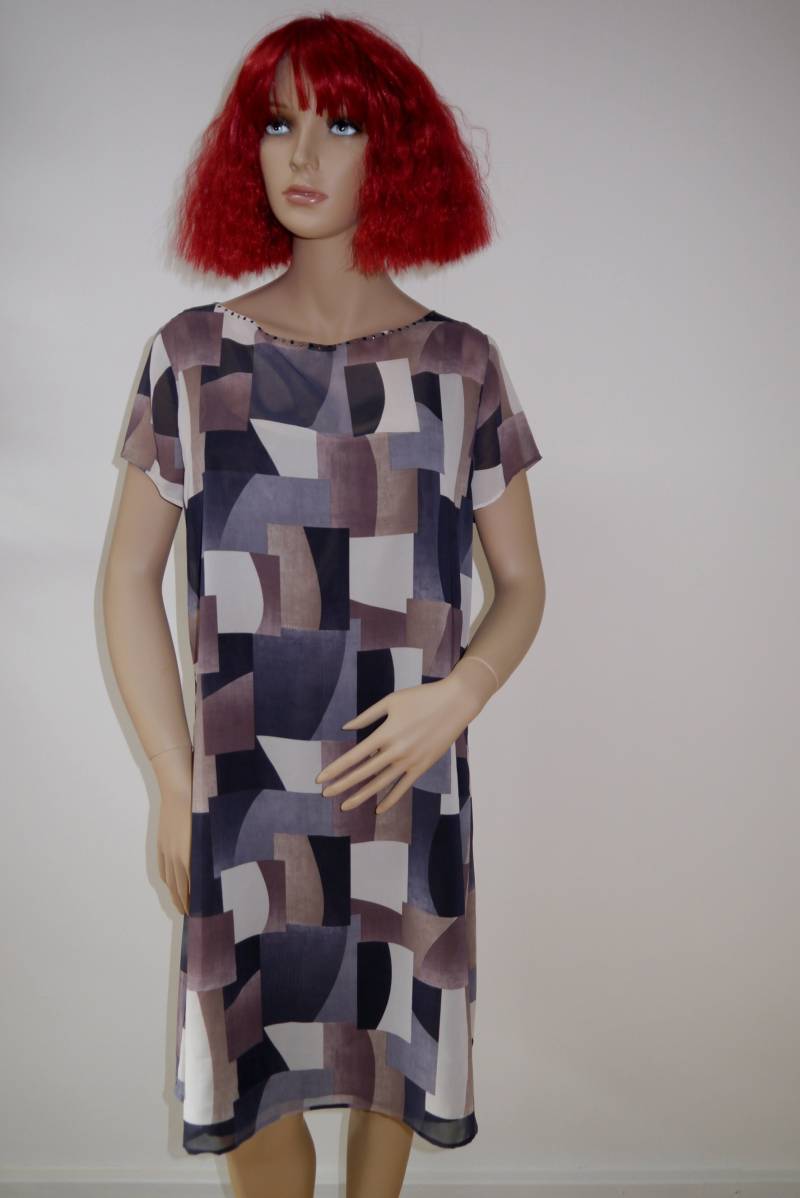 Chiffonkleid Graphikmuster Mit Unterkleid von PimPantyNina