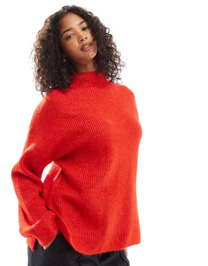 Pimkie - Hochgeschlossener Pullover in Rot mit weiten Ärmeln von Pimkie