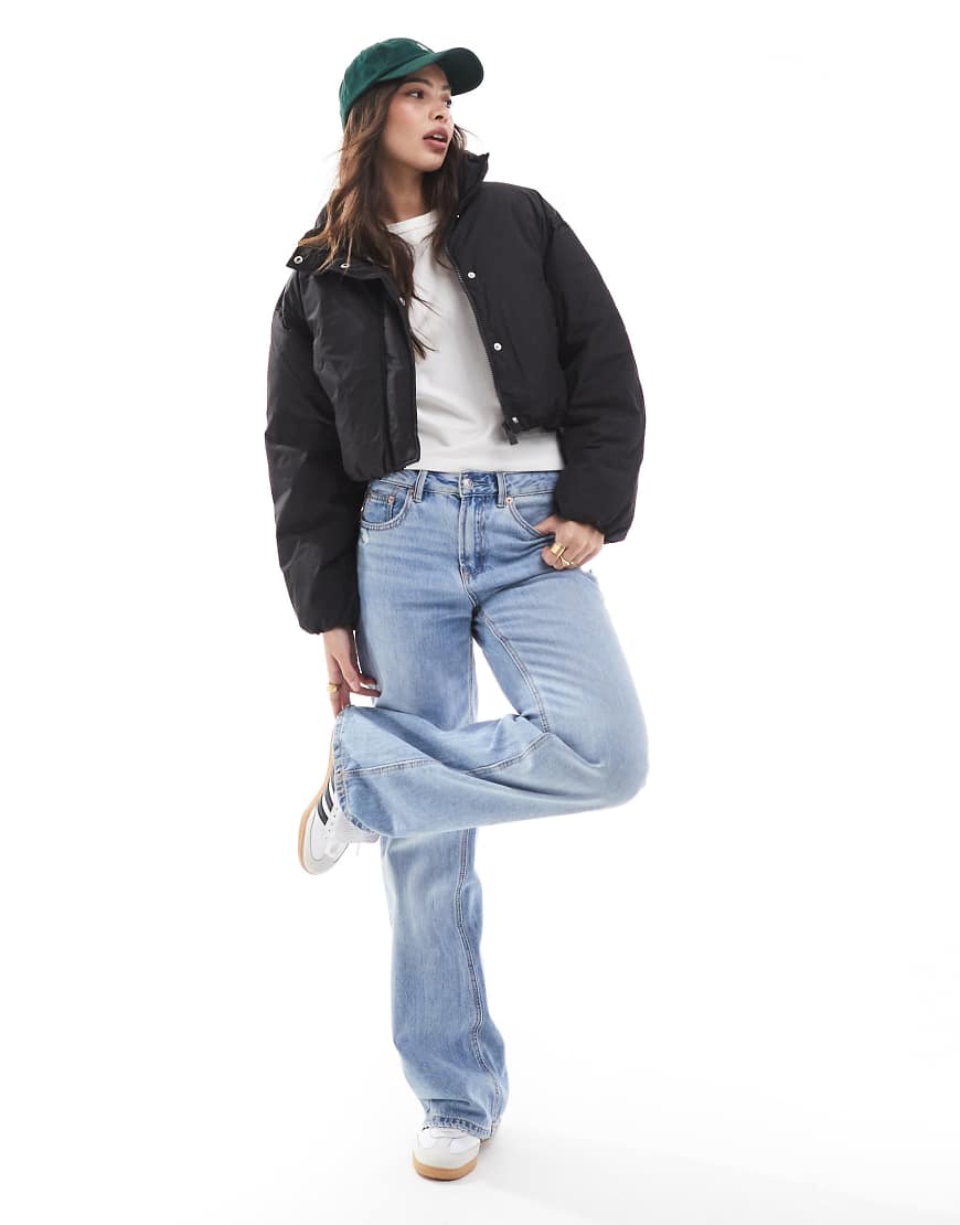 Pimkie - Wattierte Jacke in Schwarz mit kurzem Schnitt und Stehkragen von Pimkie