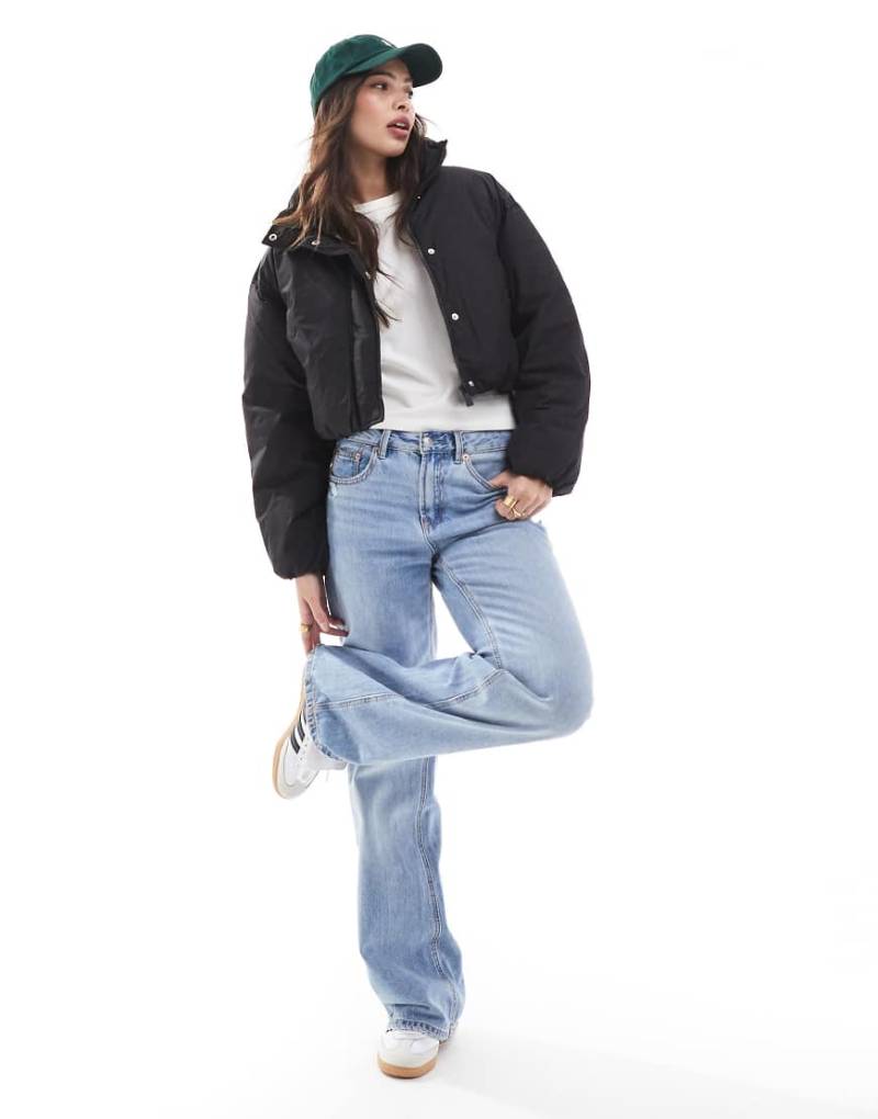 Pimkie - Wattierte Jacke in Schwarz mit kurzem Schnitt und Stehkragen von Pimkie