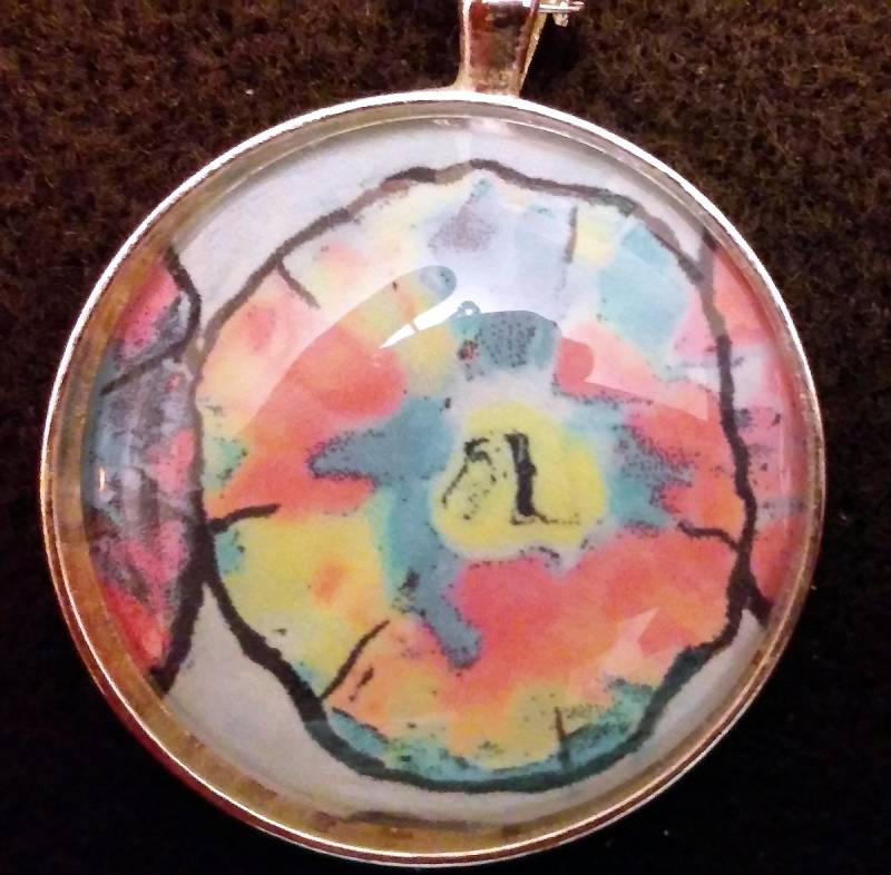 Aa. Acrylmalerei Cabochon Anhänger. Mini-Kunst. Moderner Runder Silberfarbene Kette. Geschenk Für Sie. Muttertagsgeschenk Aa. Acrylmalerei Cabochon Anhänger. Mini-Kunst. Moderner Runder Silberfarbene Kette. Geschenk Für Sie. Muttertagsgeschenk von PimmCreations