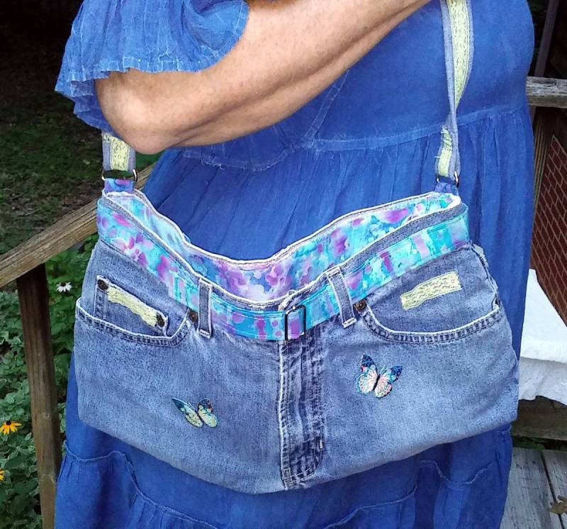 Denim Jeans Geldbörse, Upcycled Tasche, Umhängetasche, Geschenk Für Sie Denim Jeans Geldbörse, Upcycled Tasche, Umhängetasche, Geschenk Für Sie von PimmCreations