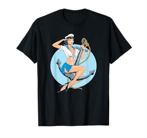 Retro Pin-Up Girl Anker Amerika Kunst Vintage Nostalgie T-Shirt von Pin-Up Girl Retro Vintage Rockabilly Bekleidung