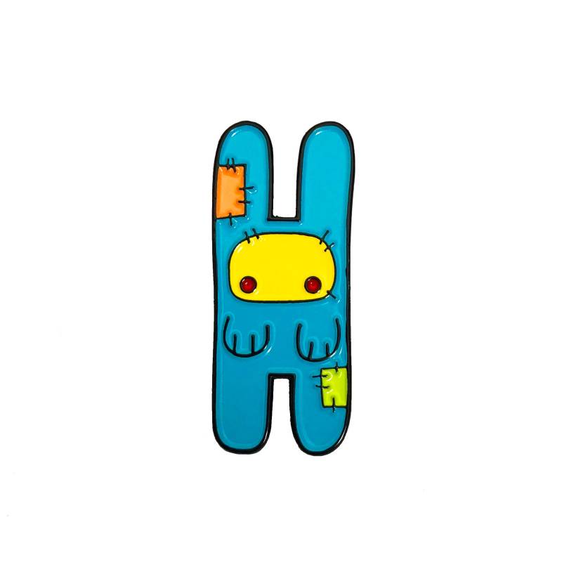 Blaue Patches Häschen Emaille Pin | Spielzeug Tier Anstecknadel Mid Century Modern Hutnadel Mcm Retro/Vintage von PinBotShop