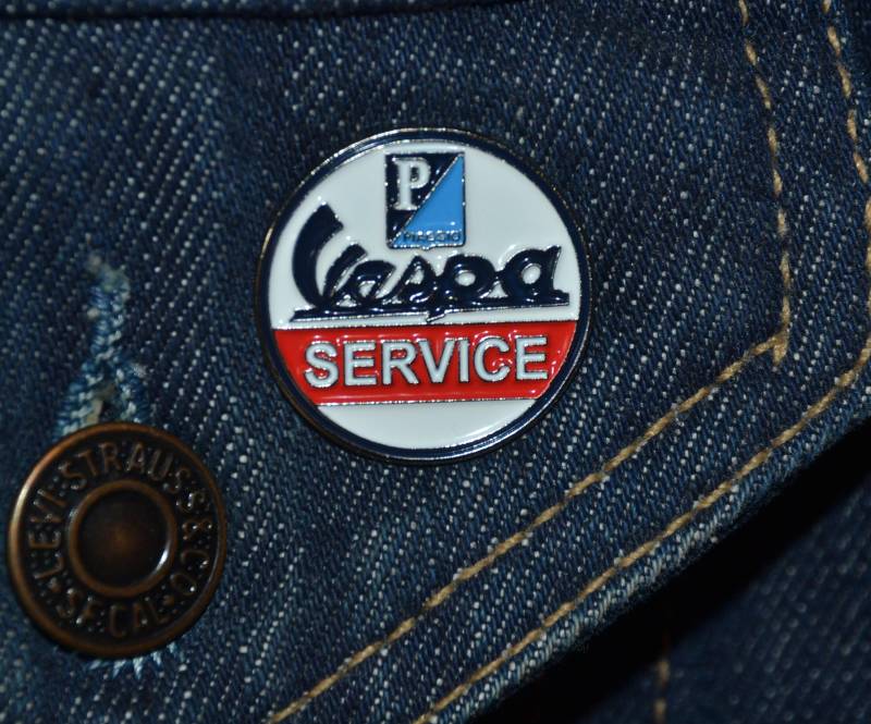 Vespa Classic Service Pin | Dim 25mm Vintage Deadstock - Enamel Metal Lapel Badge Mc von PinManiaAT