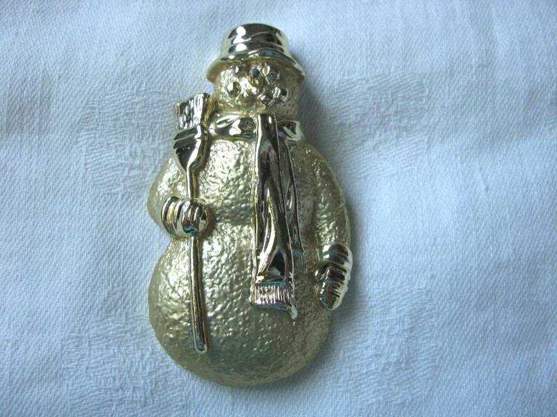Gold Ton Schneemann Brosche Von Ajc Vintage Urlaub Pin Vintage von PinMePins