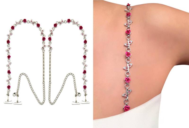 No-Sew, No-Slip, Abnehmbar, Multiway, Luxuriöse Schulter Schmuck Rosen Kristall Riemen Für Bh, Kleid, Ultimative Unterstützung | Von Pin Straps von PinStraps