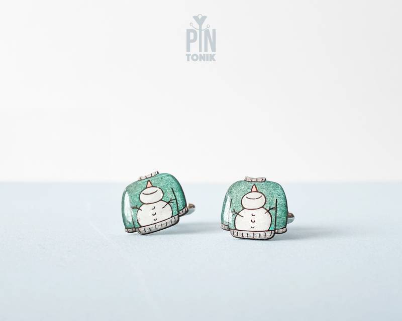 Hässliche Weihnachten Pullover Manschettenknöpfe - Lustige Winter Hochzeit Bräutigam Accessoire von PinTonik