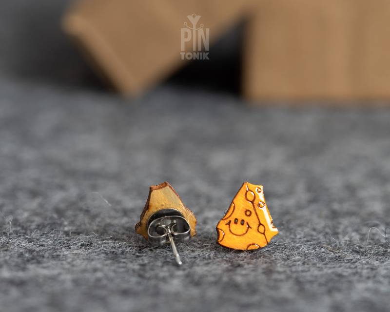 Kawaii Käse Ohrringe - Süße Ohrstecker Für Teenager Mädchen Schräge Geschenke Zum 30.geburtstag Oder Der Besten Freundin von PinTonik