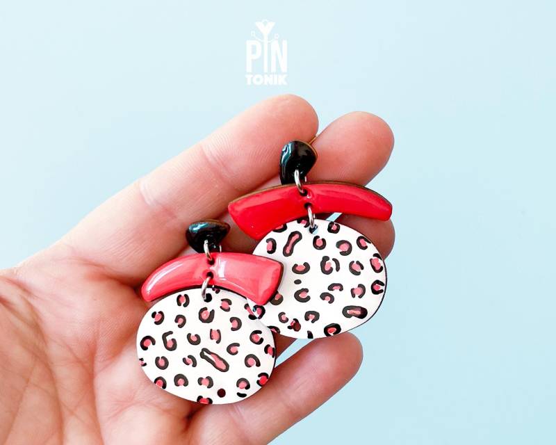 Leopard Muster Ohrringe - Retro Chunky Schmuck Leopard Muster Ohrringe - Retro Chunky Schmuck von PinTonik