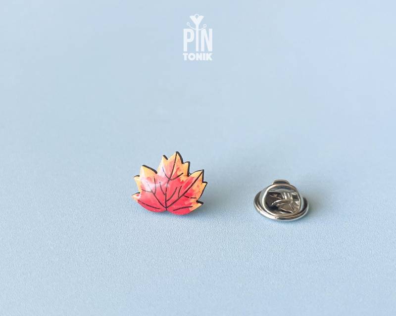 Rote Eichel Blatt Pin Booch Für Frauen - Herbst Kleidung Accessoire Ita Bag von PinTonik