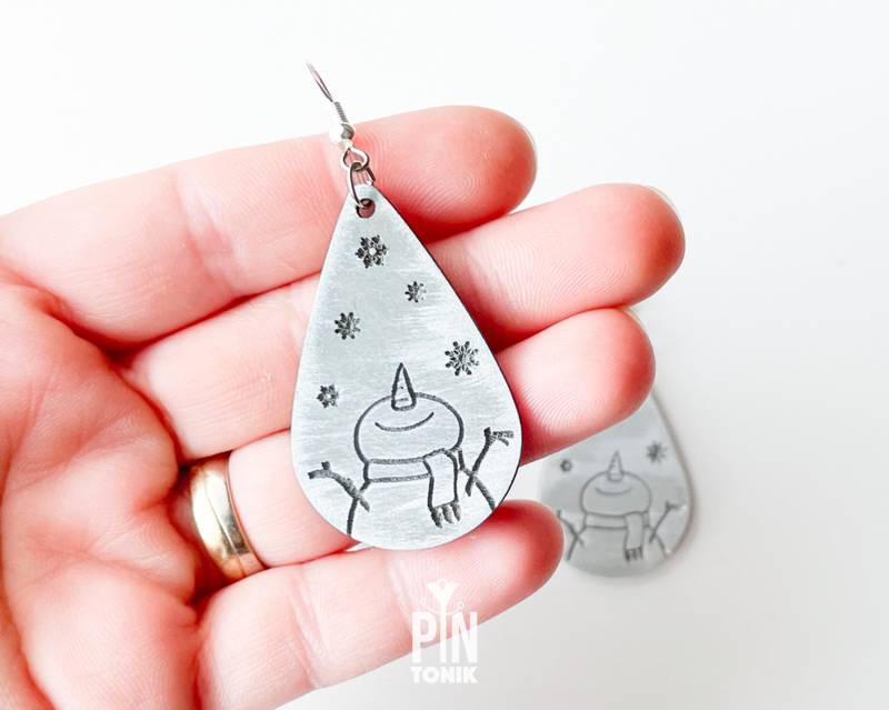Schneemann Ohrringe - Weihnachtsschmuck von PinTonik