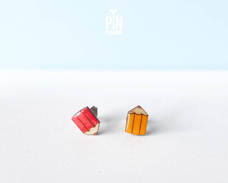 Mismatched Pencils Funky Ohrringe - Schrulligen Teenager Mädchen Oder Lehrer Wertschätzung Geschenke von PinTonik