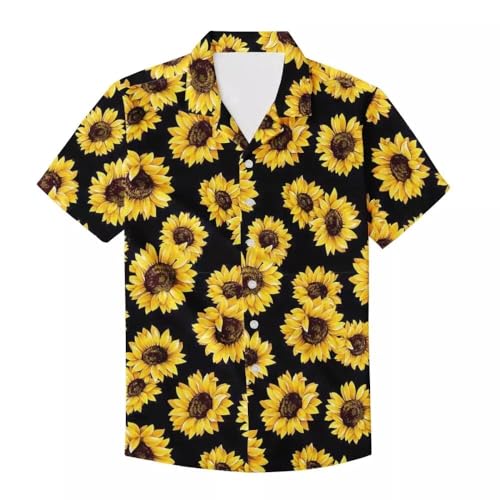 Einzigartig bedrucktes Funky Hawaii-Hemd Herren Kurzarm Shirt Top Bluse für Sommer - - XX-Large von PinUp Angel