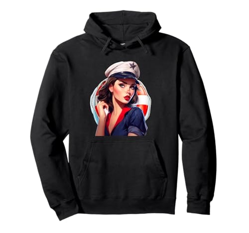 PinUp Girl Sailor Graphic Herren Damen Pullover Hoodie von PinUp Girl Sailor Graphic Design