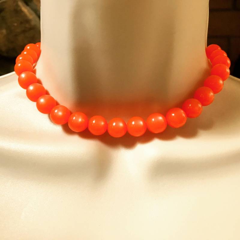 Moonglow Halskette - Immobilienverkauf Vintage Halsband Orange Perle Fallen Schmuck Jahrgang Halloween Halsreifen Ut Vols von PinUpGirlHair