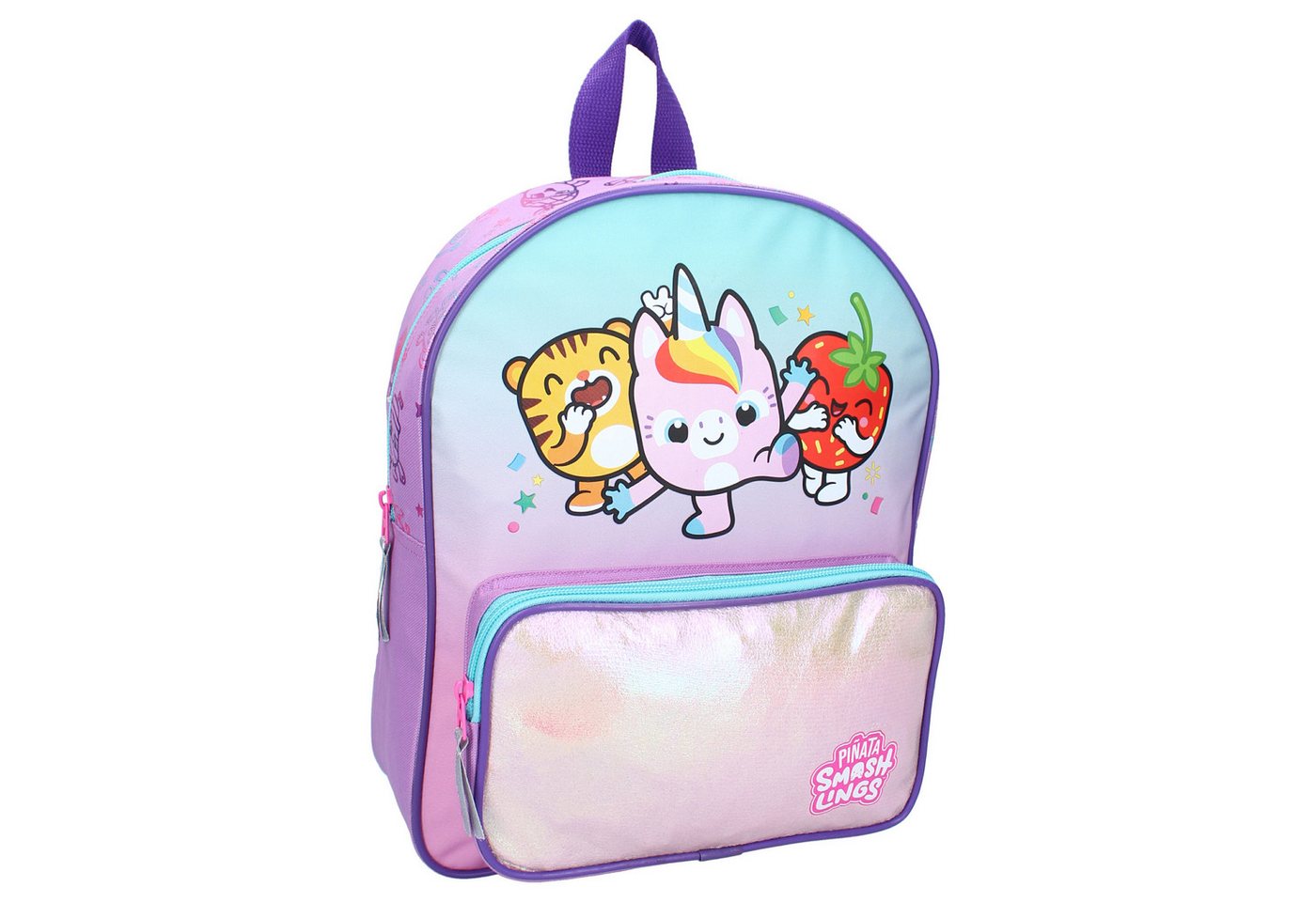 Piñata Smashlings Kinderrucksack Kinder Rucksack – Lila Schulranzen mit fröhlichem Motiv von Piñata Smashlings