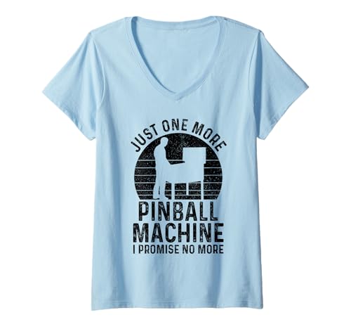 Damen Pinball Arcade Spiel Retro Vintage Pinball Lustig T-Shirt mit V-Ausschnitt von Pinball Apparel & Gifts