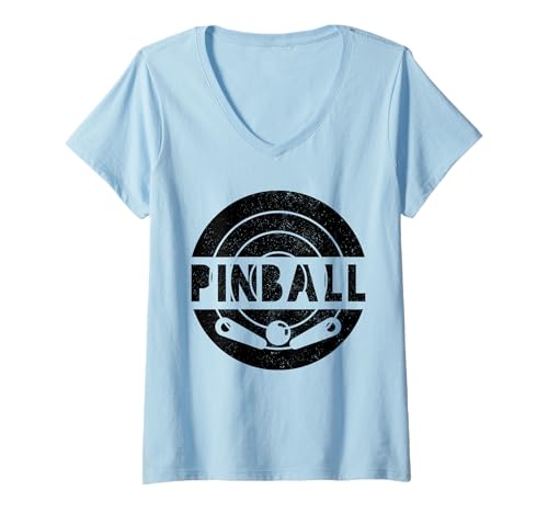 Damen Pinball Arcade Spiel Retro Vintage Pinball T-Shirt mit V-Ausschnitt Damen Pinball Arcade Spiel Retro Vintage Pinball T-Shirt mit V-Ausschnitt von Pinball Apparel & Gifts