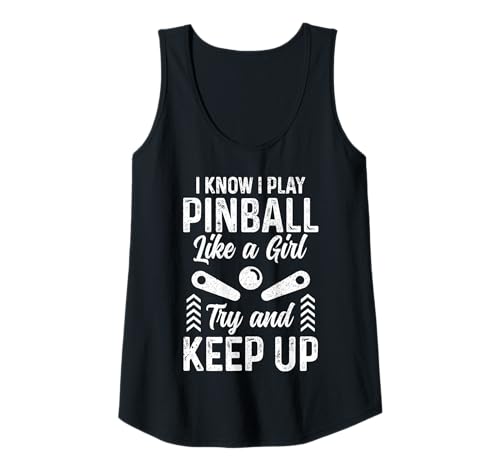 Damen Pinball Girl Arcade Spiel Retro Vintage Pinball Tank Top Damen Pinball Girl Arcade Spiel Retro Vintage Pinball Tank Top von Pinball Apparel & Gifts