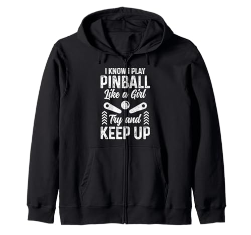 Pinball Girl Arcade Spiel Retro Vintage Pinball Kapuzenjacke von Pinball Apparel & Gifts