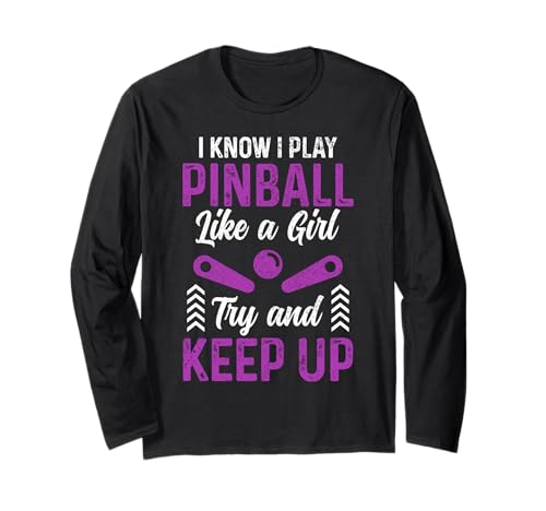 Pinball Girl Arcade Spiel Retro Vintage Pinball Langarmshirt Pinball Girl Arcade Spiel Retro Vintage Pinball Langarmshirt von Pinball Apparel & Gifts