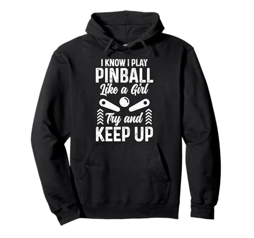 Pinball Girl Arcade Spiel Retro Vintage Pinball Pullover Hoodie von Pinball Apparel & Gifts