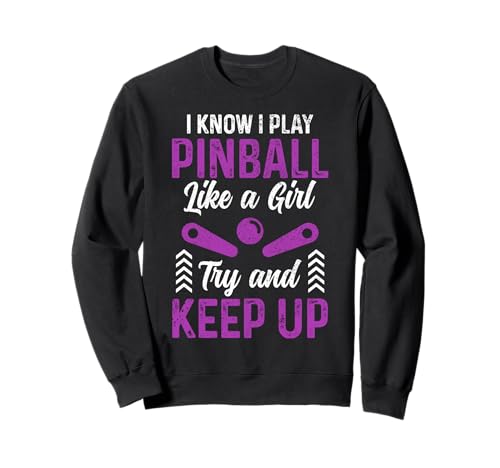 Pinball Girl Arcade Spiel Retro Vintage Pinball Sweatshirt Pinball Girl Arcade Spiel Retro Vintage Pinball Sweatshirt von Pinball Apparel & Gifts