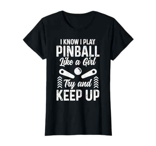 Pinball Girl Arcade Spiel Retro Vintage Pinball T-Shirt Pinball Girl Arcade Spiel Retro Vintage Pinball T-Shirt von Pinball Apparel & Gifts