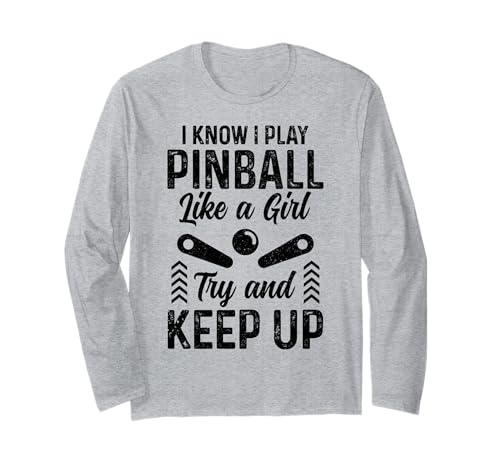 Pinball Girl Lustiges Arcade-Spiel Retro Vintage Pinball Langarmshirt Pinball Girl Lustiges Arcade-Spiel Retro Vintage Pinball Langarmshirt von Pinball Apparel & Gifts