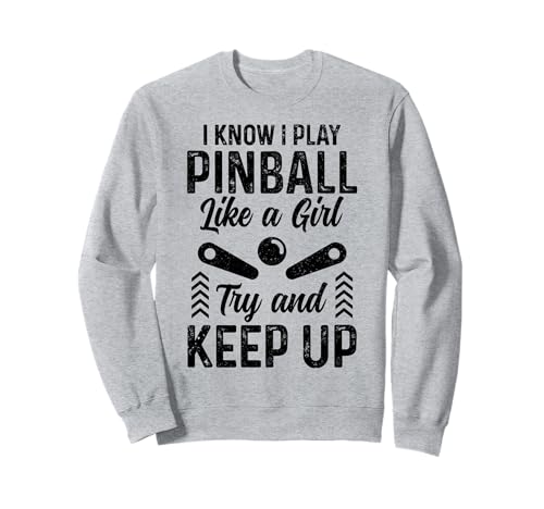 Pinball Girl Lustiges Arcade-Spiel Retro Vintage Pinball Sweatshirt von Pinball Apparel & Gifts