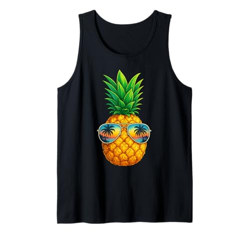 Ananas mit Sonnenbrille Hawaii Herren Damen Kinder Tank Top von Pineapples Sunglasses Pineapple Lover Co.