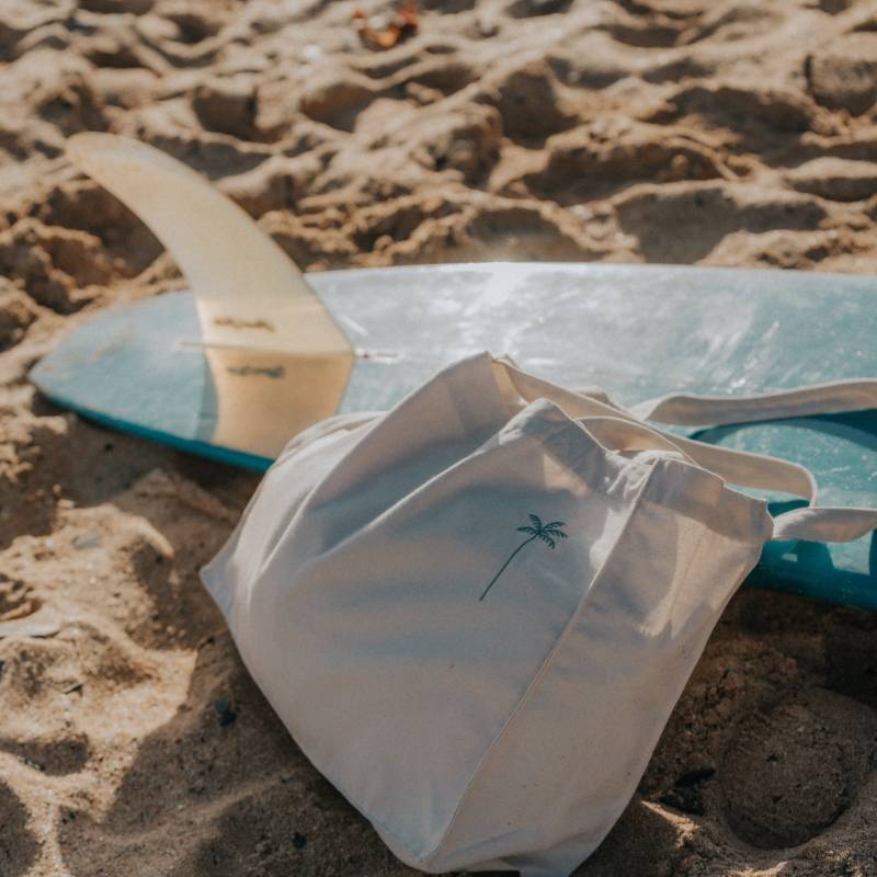 Palmen Gestickte Strand-Einkaufstasche - Umweltfreundlicher Shopper Aus Recycelter Leinwand, Nachhaltig Für Jeden Tag von PineappleIslandUK