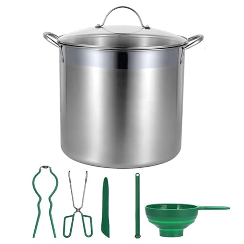 7pcs/Set Canning Pot ＆ Konserven -Kit 21.5 QT Wasserbad Canner Topf Futter Satinloser Stahl Konserven -Topf mit Rack und Deckeleinspannung versorgt Wasserbad konservieren von Pineeseatile