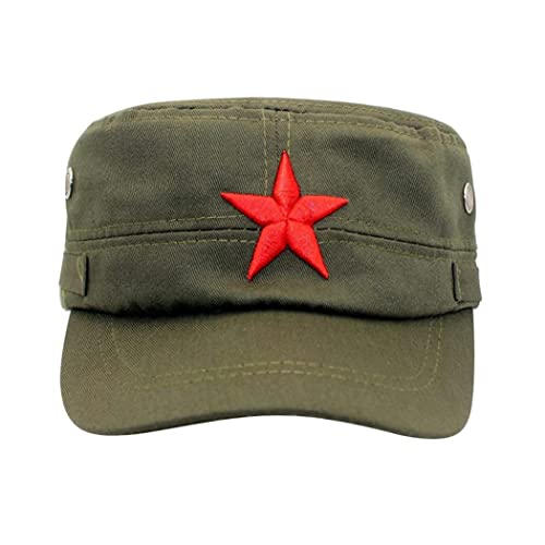 Pineeseatile Army Cap, Baseball Cap Red Star Armee Vintage Männer Flacher Top Cooler Hut Bestickt rot fünffacher Stern Flach Pineeseatile Army Cap, Baseball Cap Red Star Armee Vintage Männer Flacher Top Cooler Hut Bestickt rot fünffacher Stern Flach von Pineeseatile