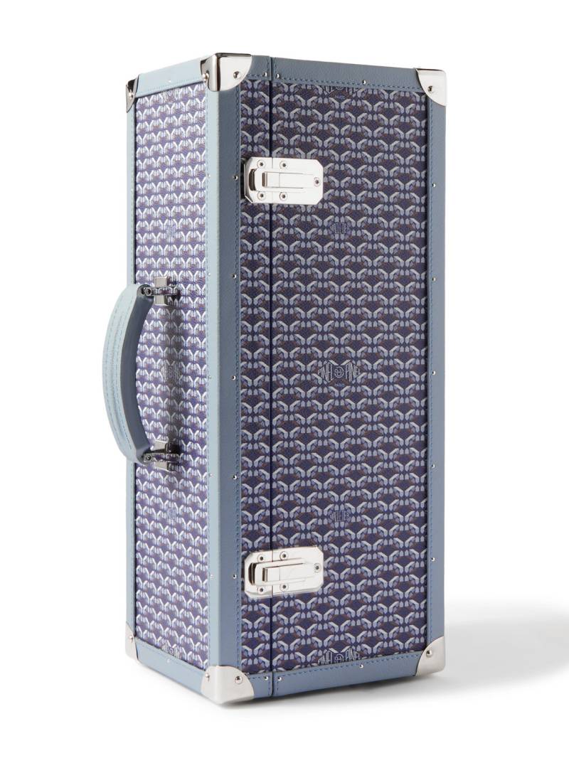 Pinel et Pinel - Up & Down Printed Coated-Canvas Wrapped Wood Three-Piece Watch Winder Trunk - Men - Blue von Pinel et Pinel