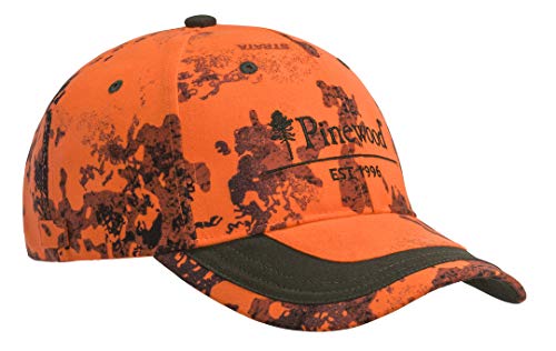 Pinewood 2-Farbige Camouflage Kappe für Drückjagd in Signaloragne Strata Camou mit Bruchlasche von Pinewood