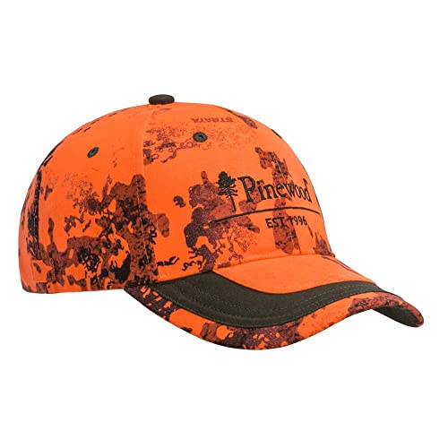 Pinewood 2-Farbige Camouflage Kappe für Drückjagd in Signaloragne Strata Camou mit Bruchlasche von Pinewood