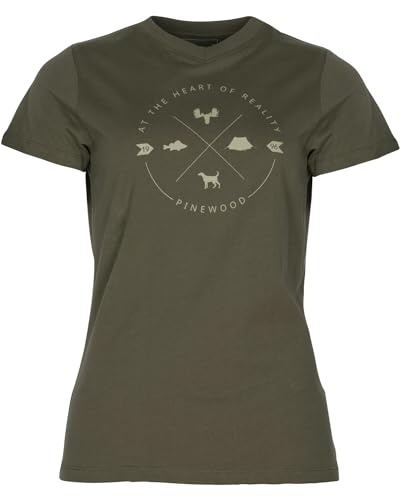 Pinewood 3321 Finnveden Trail Damen T-Shirt Olive (107) M von Pinewood