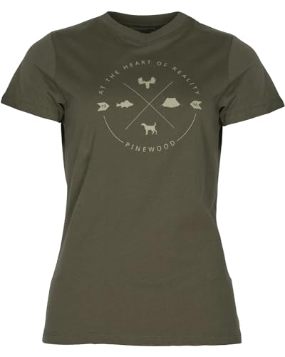 Pinewood 3321 Finnveden Trail Damen T-Shirt Olive (107) XL von Pinewood