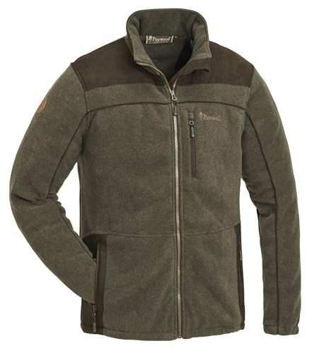 Pinewood Herren Prestwick Exklusiv Fleece Jacke - vielseitige Fleecejacke mit meliertem Look und Einsätzen in Wildlederoptik - praktisch und pflegeleicht in Größen bis 3XL von Pinewood