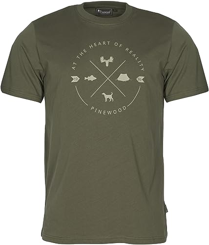 Pinewood 5321 Finnveden Trail T-Shirt Herren Olive (107) 3XL von Pinewood