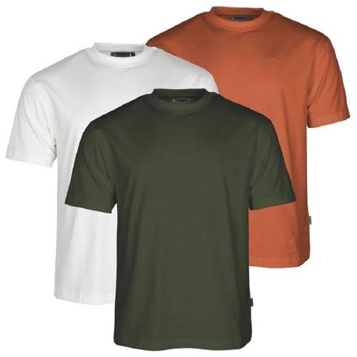 Pinewood 5447 3-Pack T-Shirt White/Pine/B.Orange (617) S von Pinewood