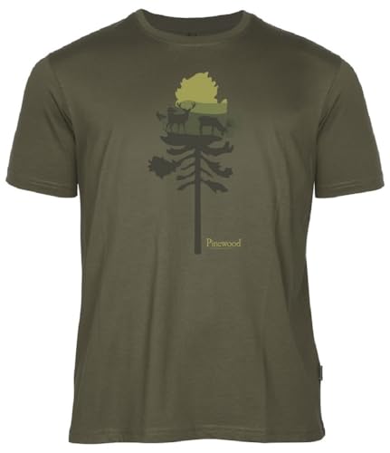 Pinewood 5449 Finnveden Recycled Outdoor T-Shirt Olive Melange Pine Tree (769) L von Pinewood