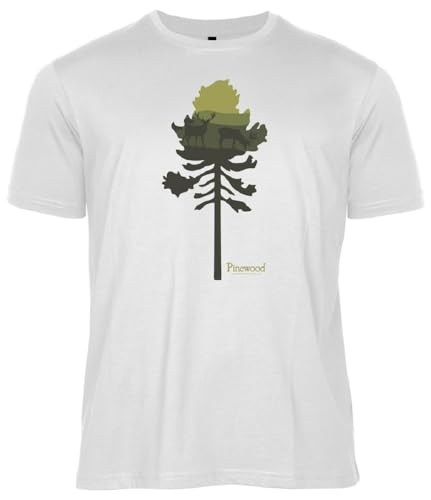 Pinewood 5449 Finnveden Recycled Outdoor T-Shirt White Melange Pine Tree (619) L von Pinewood