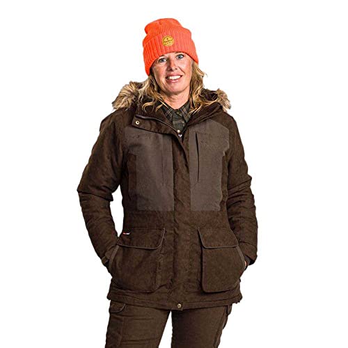 Pinewood Damen Smålandabisko 2.0 Damen Jagd Jacke - Jagdjacke Damen - wind- und wasserdicht - bequeme Passform mit abnehmbarer Kapuze und anderen praktischen Details von Pinewood
