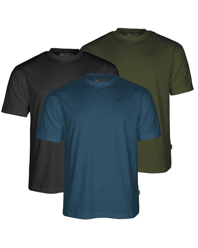 Pinewood Herren 3-Pack T-Shirt - T-Shirts fur Herren - EIN Set von 3 weichen und praktischen Männer T-Shirt mit Logo Stickerei auf der Brust - in großen Größen erhältlich von Pinewood