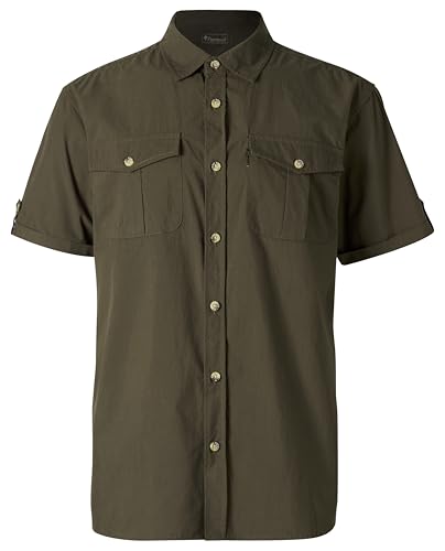 Pinewood Herren Safari Kurzarmhemd - Stilvolles Outdoor Hemd Herren - Schnelltrocknende und weiche Polyester-Baumwoll-Mischung - Vielseitig einsetzbares Wanderhemd von Pinewood